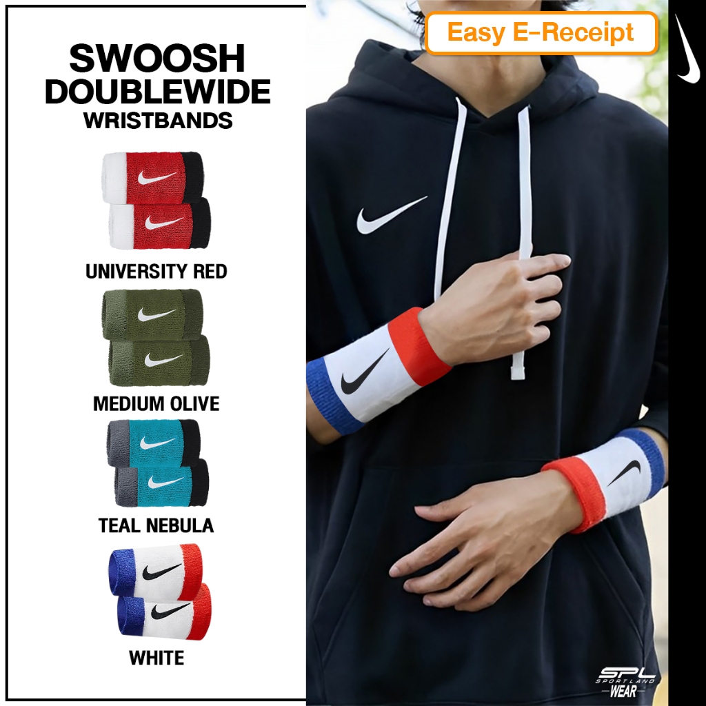 Nike Collection ผ้ารัดข้อมือ Swoosh WristBands 2PK N.000.1586.017 / N.000.1586.118 / N.000.1586.314 / N.000.1586.620 | Shopee Thailand