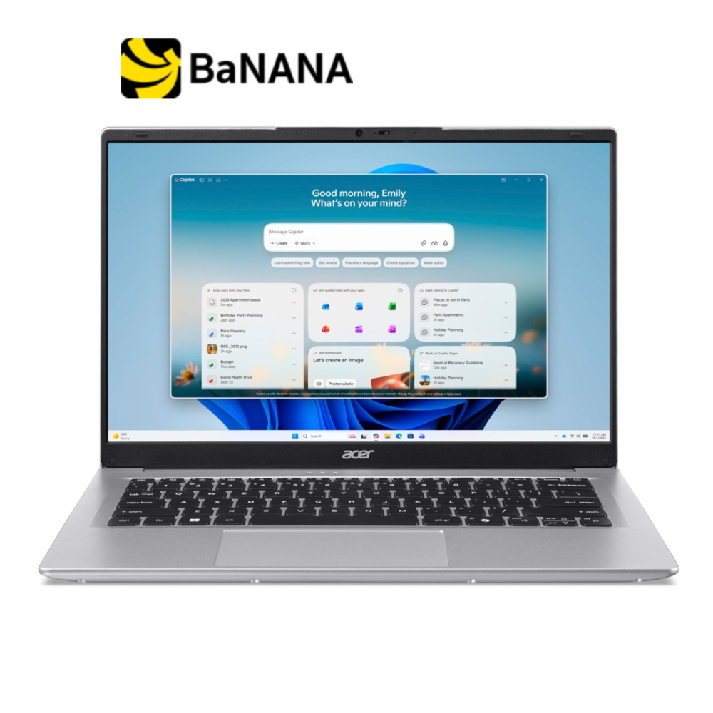 โน๊ตบุ๊ค Acer Aspire Lite 14 AL14-48P-R3WA Silver by Banana IT | Shopee Thailand
