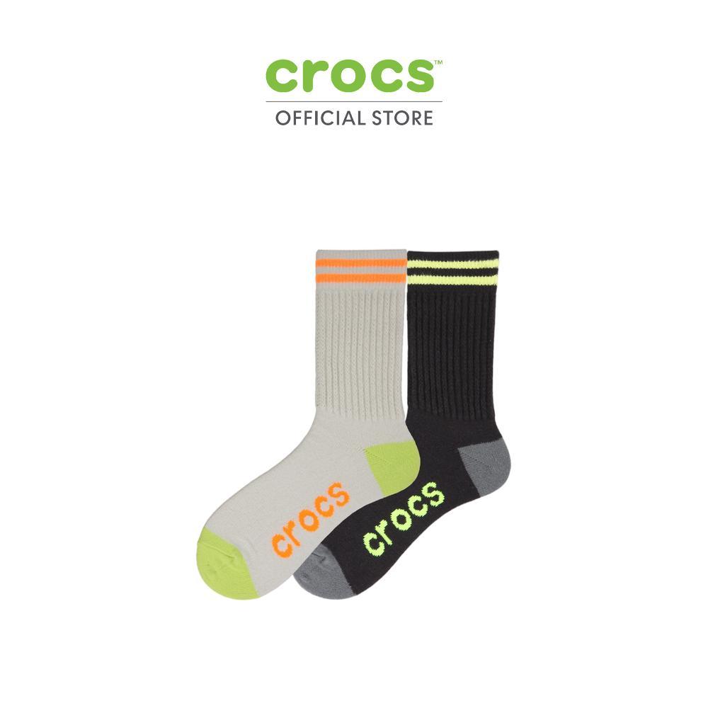 CROCS ถุงเท้า SUPER SOFT CREW SOCKS 2PK - BLACK/MULTI | Shopee Thailand