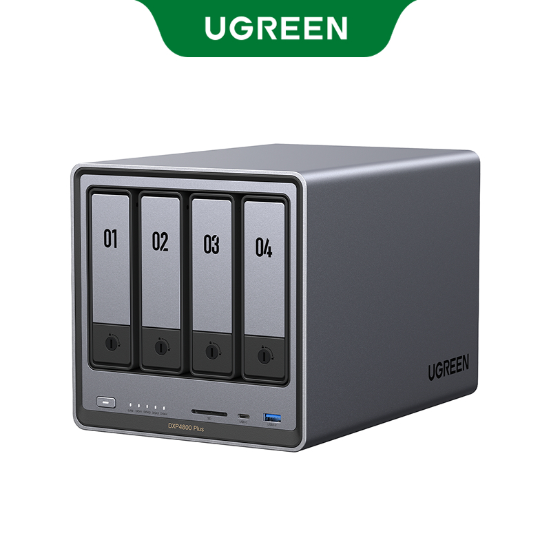 UGREEN NASync DXP4800 Plus 4-Bay Desktop NAS, Intel Pentium Gold 8505 5-Core CPU, 8GB DDR5 RAM, 128G SSD, 1 * 10GbE, 1 * 2.5GbE, Network A Storage (ติด)