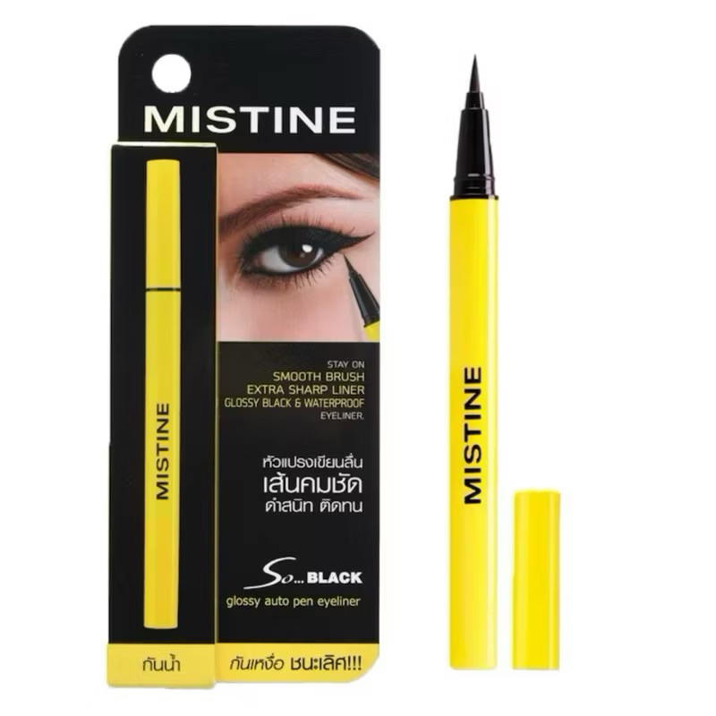 [1แท่ง]มิสทิน โซ แบล็ค กลอซซี่ ออโต้ เพน อายไลเนอร์ mistine so black glossy auto pen eyeliner1กรัม