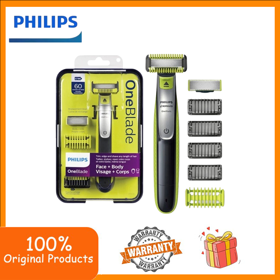 Philips OneBlade MG5910 QP2520/QP2630 เครื่องเล็มขนใบหน้าแบบชาร์จไฟได้พร้อมหวีจัดแต่งทรงผม 3 ชิ้น
