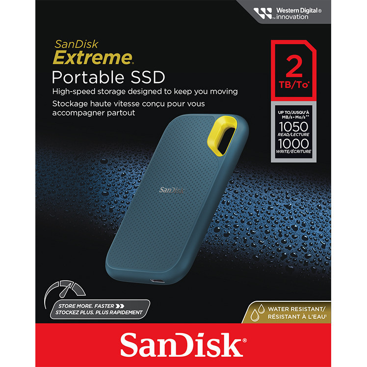 (ส่งด่วน/ขายส่ง) SANDISK Extreme external SSD 2TB (1050MB) Monterey TypeC USB3.2 Gen2 Portable SSD SDSSDE61-2T00-G25M