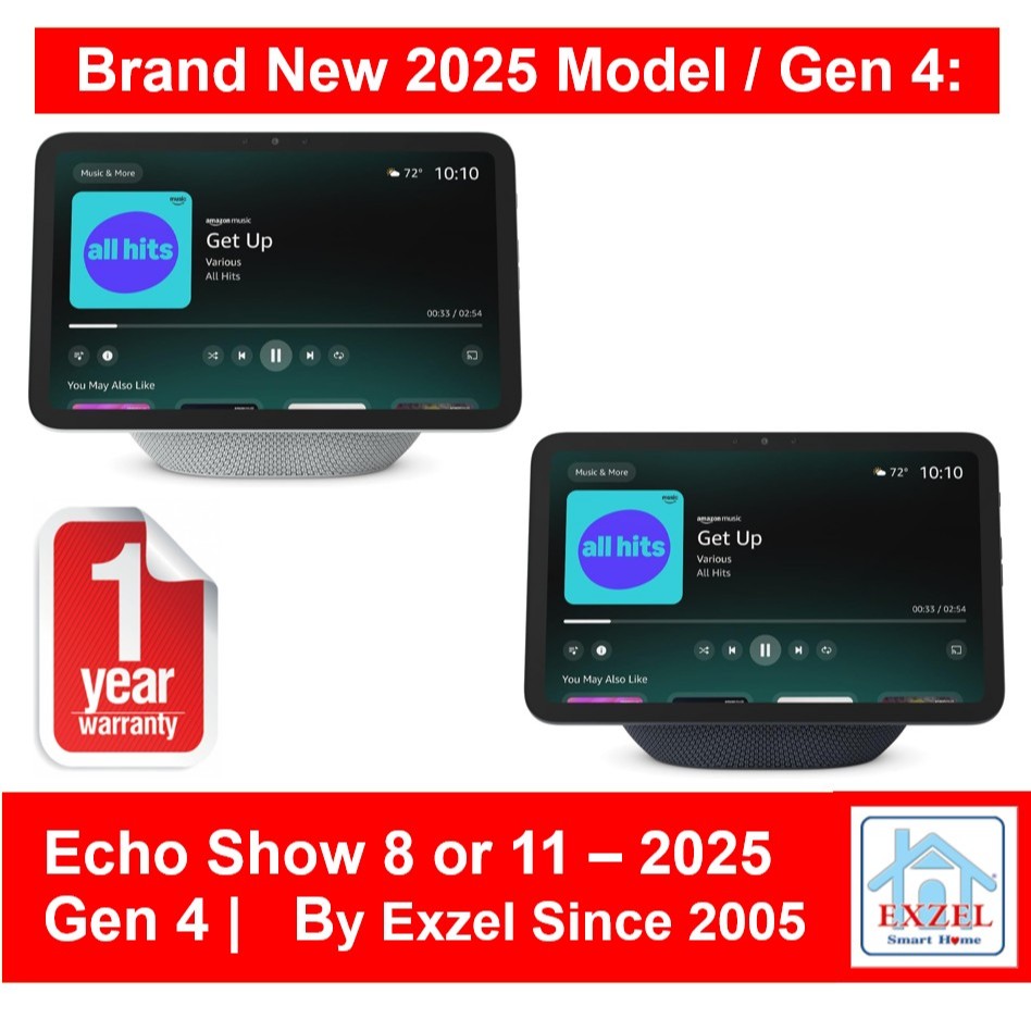 Amazon Echo Show 8 or Echo Show 11 Gen 4, 2025 Release - 4th Gen | Fast 1 Day Ship BKK | Smart Display Speaker