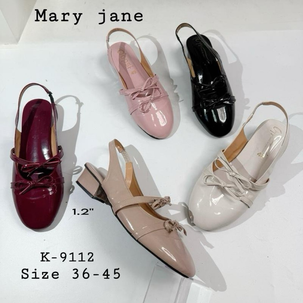รองเท้าแมรี่เจน Mary Jane รุ่น k-9312ยางหลังส้น 1.2นิ้ว(ไซซ์36-45) | Shopee Thailand