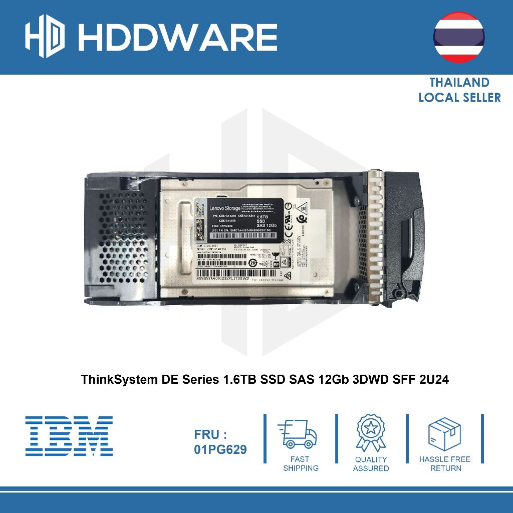 Lenovo Storage ThinkSystem DE Series 1.6TB SSD SAS 12Gb 3DWD SFF 2U24 // 01PG629 // KPM51VUG1T60 // 4XB7A14240 // 4XB7A1 | Shopee Thailand