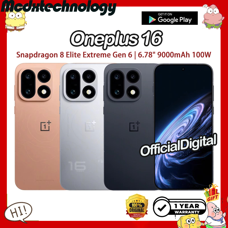 Oneplus 16 Snapdragon 8 Elite Extreme Gen 6 6.78inch 1272 x 2772 pixels 9000mAh 100W Oneplus16 | สนับสนุนไทยและ Google | Shopee Thailand