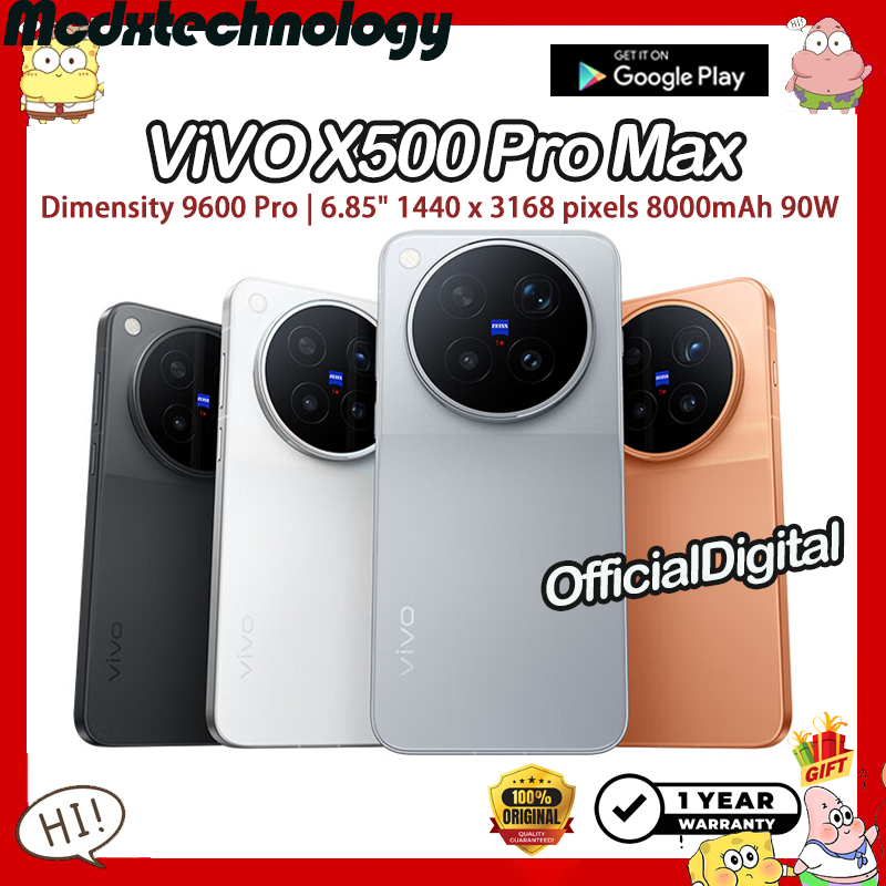 ViVO X500 Pro Max Dimensity 9600 Pro 6.85inch LIPO LTPO AMOLED 1440 x 3168 pixels 8000mAh 90W | รับประกัน 12 เดือน | Shopee Thailand