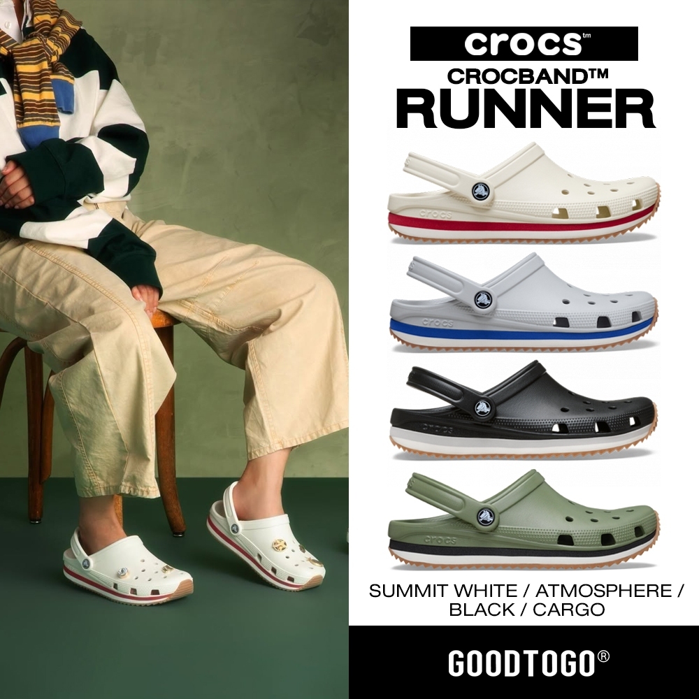 Crocs รองเท้าแตะ Crocband Retro Runner Clog 212831-001 / 212831-1FT / 212831-2MD / 212831-3BX