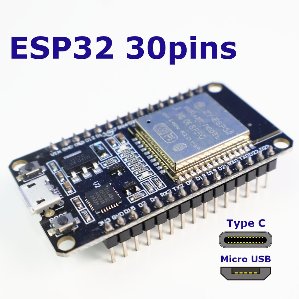 ESP32 30 pin CP2102 Dev Board บอร์ด ESP32-WROOM-32 WiFi + Bluetooth Dual Core 30 ขา สำหรับ IoT