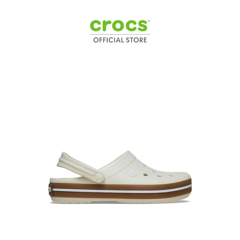 CROCS รองเท้าลำลองผู้ใหญ่ CROCBAND™ GUM CLOG - SUMMIT WHITE | Shopee Thailand