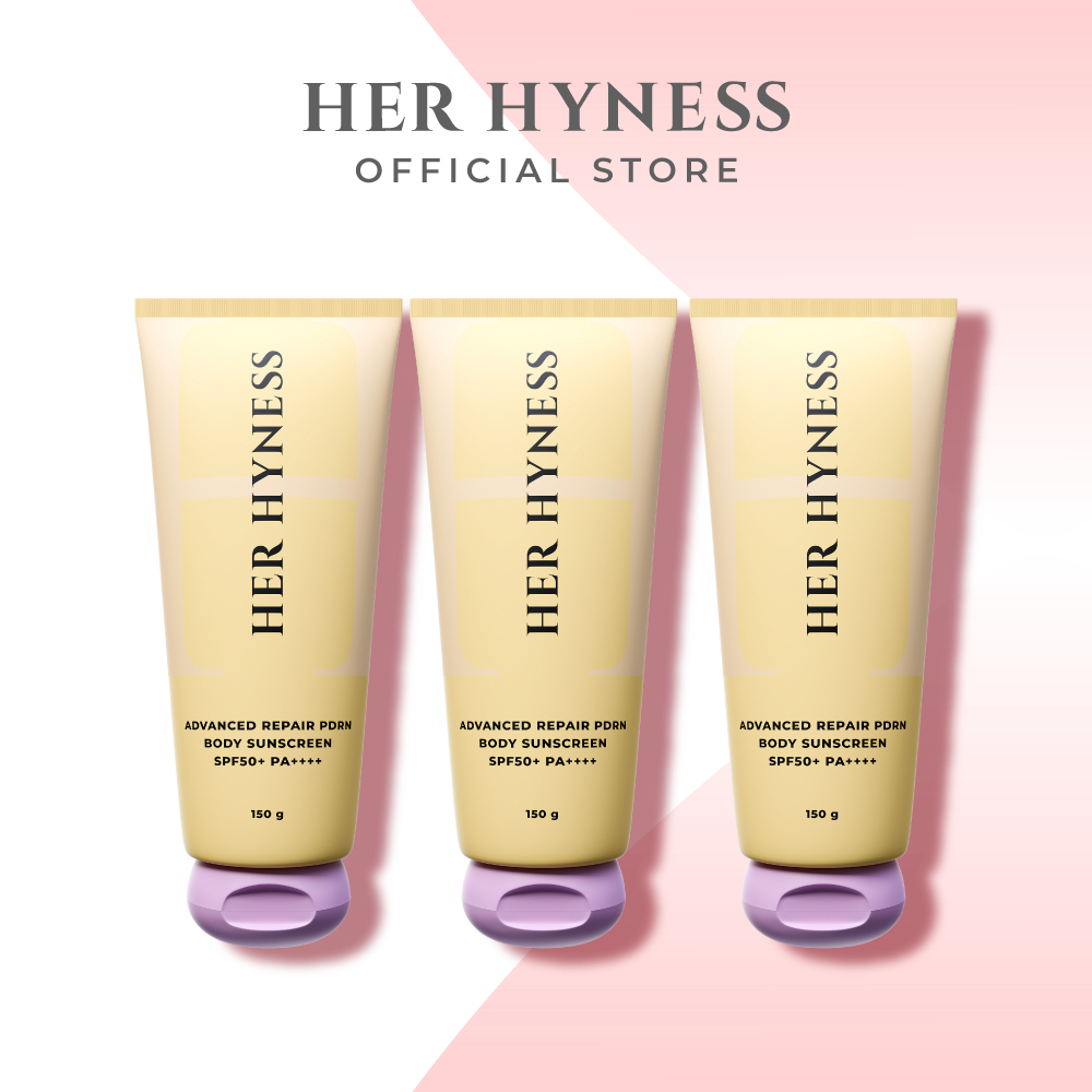 [ใหม่ แพคสาม] กันแดดผิวกายสูตรPDRN เนื้อโลชั่น ผ่านทุก ISO HER HYNESS ADVANCED REPAIR PDRN BODY SUNSCREEN SPF50+ PA++++