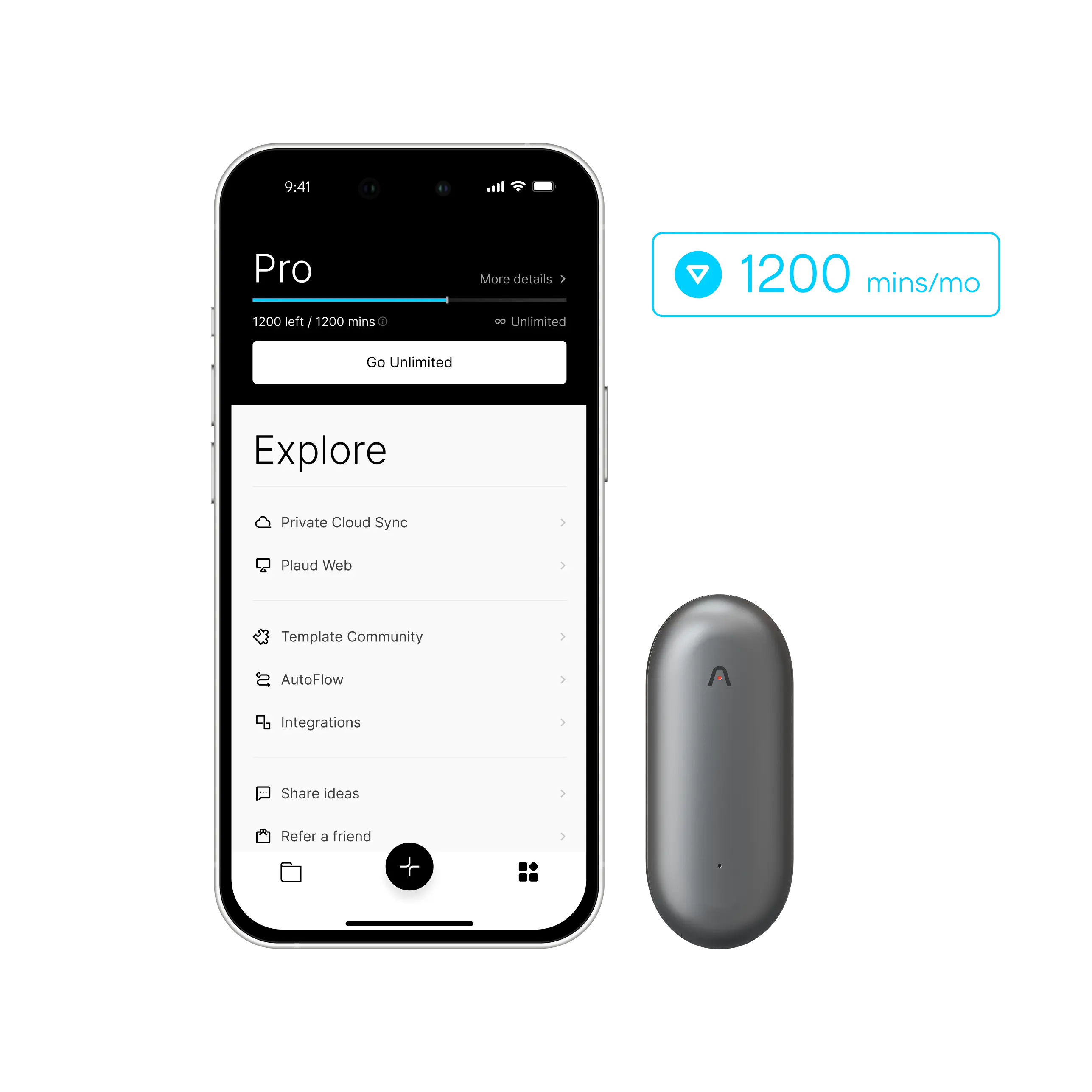 Plaud NotePin พร้อมแพ็กเกจ AI Annual Pro Plan
