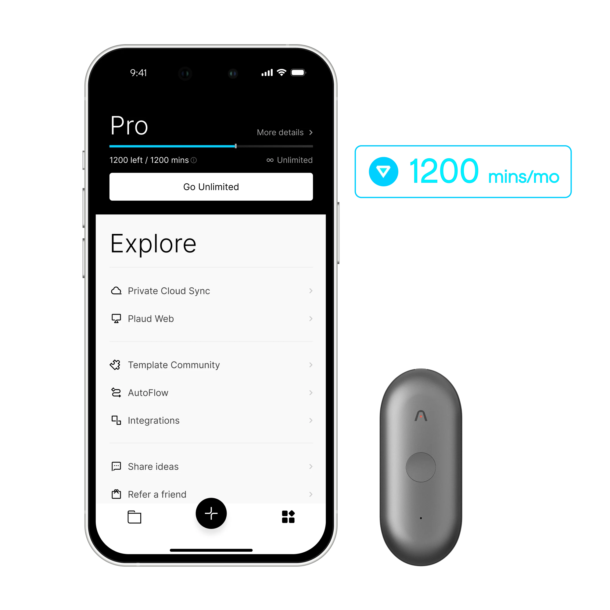 Plaud NotePin S พร้อมแพ็กเกจ AI Annual Pro Plan